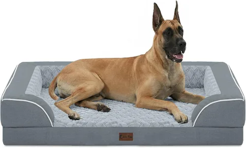 Vista 63 de Camas ortopédicas para perros de tamaño grande, cama grande de espuma viscoelástica impermeable para mascotas con lados de 36 x 27 pulgadas