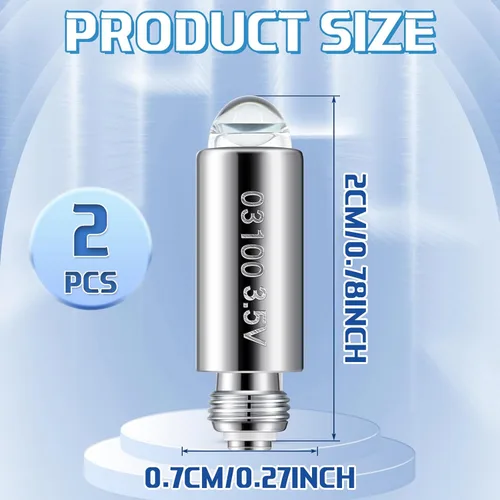 Vista 2 de Funtery 2 bombillas halógenas de repuesto compatibles con Welch Allyn, lámpara de 3.5 V tipo 03100-u para otoscopio
