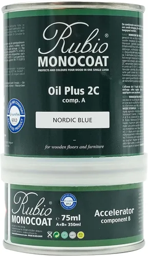 Vista 203 de Rubio Monocoat Tinte y Acabado para Madera 650 pies² - Blanco 5% Oil Plus 2C Secado Rápido, Aceite para Madera de Linaza Ecológico para Uso