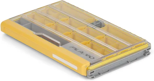 Vista 8 de Caja de Utilidad Premium Plano EDGE Flex Crankbait 3700, Gris y Amarillo con Tapa Transparente, Caja de Almacenamiento Impermeable para Pequeños