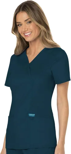 Vista 8 de Workwear Revolution WW610 - Ropa quirúrgica con estilo cruzado falso para mujer, elástica, suave y de fácil cuidado