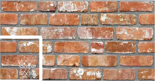 Vista 22 de Dundee Deco Paneles de pared 3D de ladrillo sintético, revestimiento, paneles de pared con aspecto de piedra roja y naranja, revestimiento de espuma