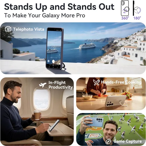 Vista 4 de CASEKOO Funda violeta cobalto para Samsung Galaxy S26 Ultra con soporte magnético de 360 giros [compatible con MagSafe]