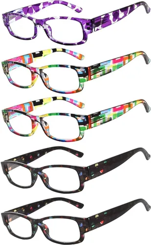Vista 16 de OWL Readers - Paquete de 5 lentes de lectura elegantes para mujer con hermosos patrones para mujer, bisagra de resorte de lujo, aspecto elegante