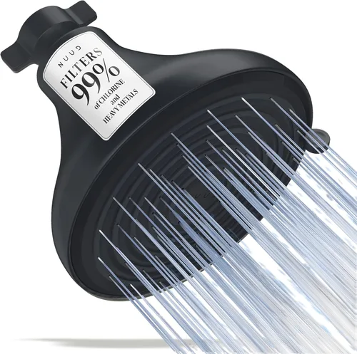 NUUD Cabezal de ducha filtrado, elimina el cloro, los metales pesados y los contaminantes para un cuero cabelludo, piel y cabello más saludables,