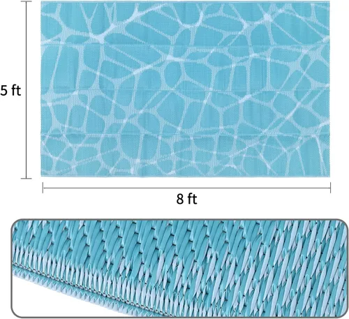 Vista 2 de Boulder Bee Alfombras para exteriores Alfombra de paja de plástico Alfombras impermeables para acampar al aire libre Alfombra de picnic