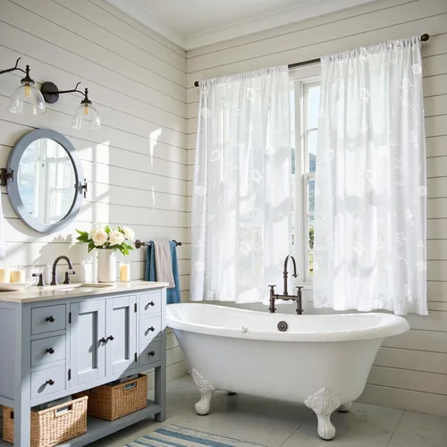 Vista 5 de jinchan Cortinas traslúcidas blancas para sala de estar, dormitorio, cuarto de bebé, cortinas de 63 pulgadas de largo para casa de playa, gasa