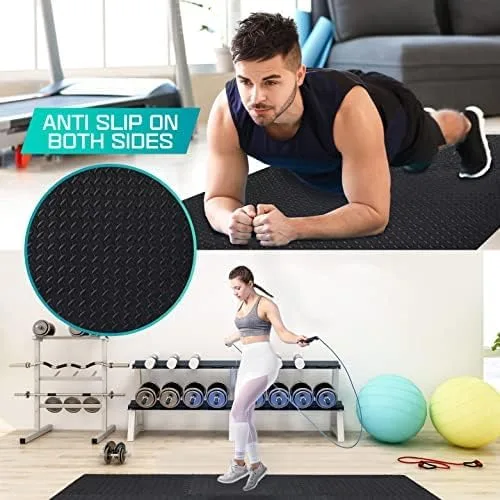 Vista 6 de Yes4All 24SQFT-120SQFT - Tapete de ejercicio de rompecabezas para gimnasio en casa, baldosas de espuma EVA entrelazadas con borde