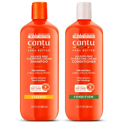 Cantu Champú y acondicionador con manteca de karité para cabello natural, 13.5 fl oz (paquete de 2)