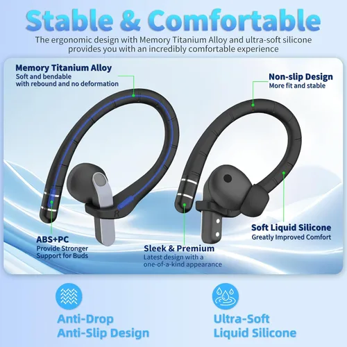 Vista 3 de Ganchos antideslizantes para las orejas para Samsung Galaxy Buds 4 Pro y Galaxy Buds 4 (2026), ajuste cómodo Deportes antipérdida Ganchos