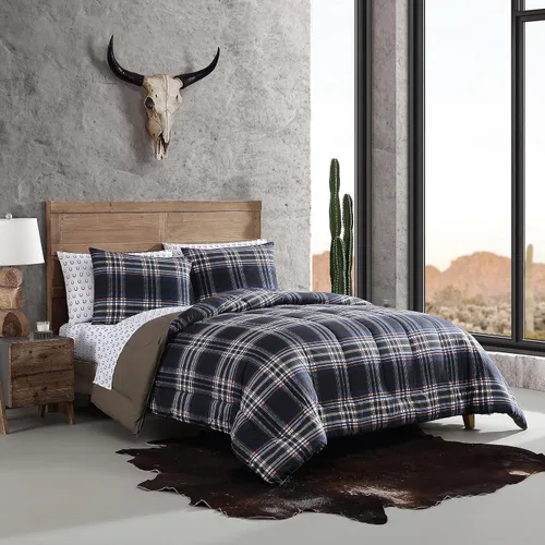 Vista 2 de Wrangler - Juego de funda de edredón individual, ropa de cama suave y reversible, inspirado en Yellowstone, juego de cama de 2 piezas con funda
