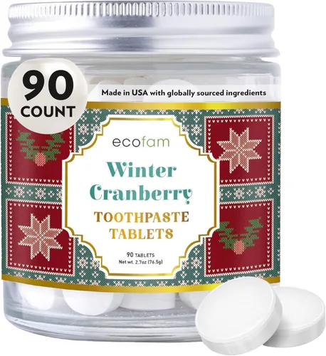 Vista 18 de EcoFam Tabletas de Pasta de Dientes – Sabor Chicle Tabletas de Pasta de Dientes con Nano Hidroxiapatita para Niños - Masticables - Hechas