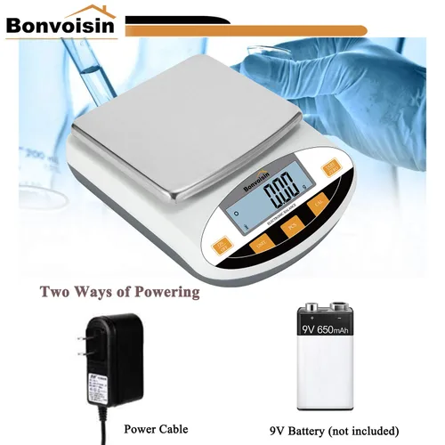 Vista 5 de Bonvoisin Balanza de laboratorio 2000g x 0.01g Balanza analítica digital de precisión 10mg Balanza electrónica de alta precisión Balanza de joyería
