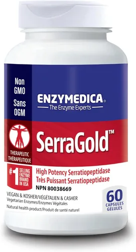 Enzymedica, SerraGold, apoya la recuperación, sistema inmunológico y cardiovascular, suplemento natural, 60 unidades