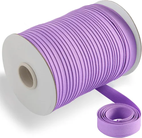 Vista 24 de Cinta al bies de doble pliegue de 1/2 pulgada, cinta al bies de doble pliegue de 55 yardas, carrete continuo a granel para coser ropa, acolchado