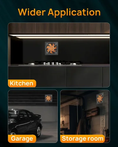 Vista 7 de HG Power Ventilador de escape de 6 pulgadas 308 CFM para montaje en pared con amortiguador de corrientes de aire, enchufe de metal, extractor