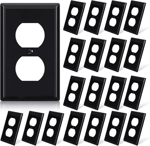 Vista 8 de ELEGRP Placa de pared para receptáculo dúplex, cubiertas de pared de tamaño estándar de 1 banda, cubiertas de policarbonato irrompible de doble
