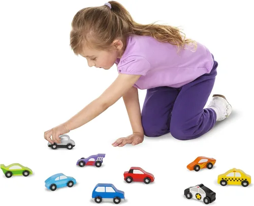 Vista 6 de Melissa Doug - Juego de vehículos de ciudad de madera y juego de vehículos de autos de madera
