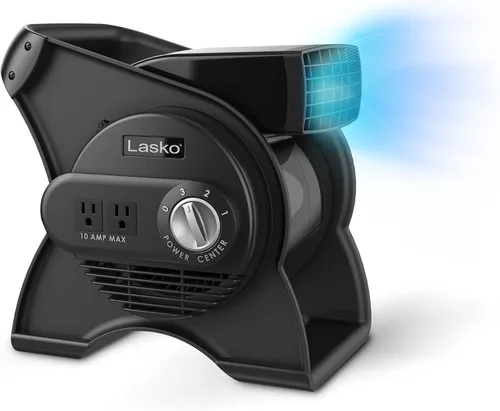 Vista 2 de Paquete de ventilador de utilidad giratorio de alta velocidad y ventilador de pedestal oscilante Lasko