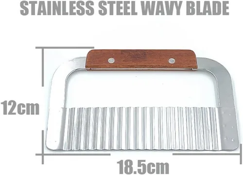 Vista 4 de peicees 2pcs acero inoxidable Wavy & Straight Jabón Moho Molde Cortador de Pastel Herramientas de Corte Set