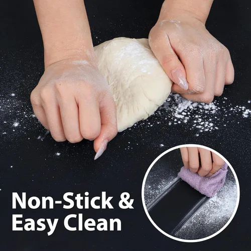 Vista 3 de Thick Silicone Counter Mat Large 23.4"by15.6", Heat Resistant Mat Negro
