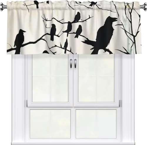 Vista 9 de SWEET TANG Kitchen Curtains for Window with Rod Pocket 18 x 54 Inches Compatible with Funny Cute Yorkies