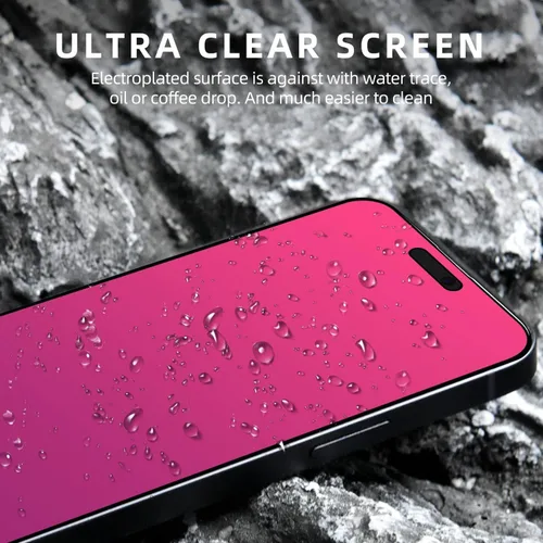 Vista 6 de EGKimBa Protector de pantalla de privacidad para iPhone 16 Plus, 15 Plus, 14 Pro Max, 6.7 pulgadas, vidrio templado con luz azul degradado - 2