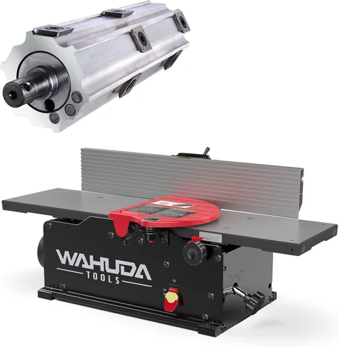 Wahuda Tools Cepilladora - Cepilladora de madera de sobremesa de 6 pulgadas, cepilladora portátil con cabezal de corte en espiral con mesas de