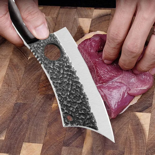 Vista 3 de DRAGON RIOT Cuchillo de carne, cuchillo de carnicero, cuchillos para barbacoa al aire libre, cuchillo de camping