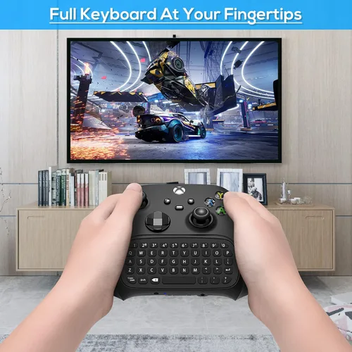 Vista 7 de FYOUNG Keyboard for Xbox Series X/S Controller, for Xbox One/S/Controller Gamepad, 2.4Ghz Mini QWERTY Keyboard Gaming Chatpad with Audio/Headset