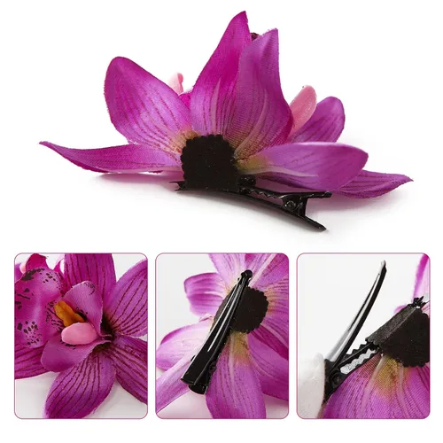 Vista 4 de Accesorios de disfraz para niñas aretes morados con clip para el cabello clip de princesa juego de rol para Isabella