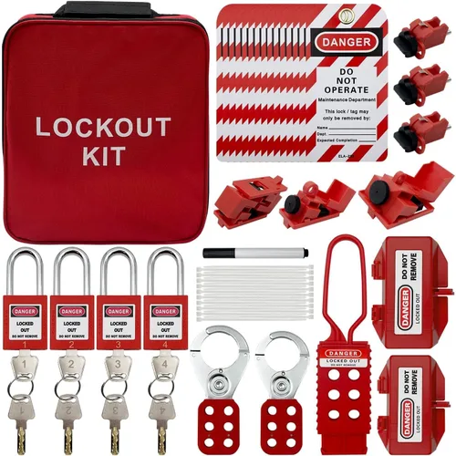 Vista 9 de Kit de Bloqueo y Etiquetado - Abrazadera para Disyuntor de Circuito, Abrazaderas de Grupo, Etiqueta, Disyuntor Universal Multi-Pole con Bolsa