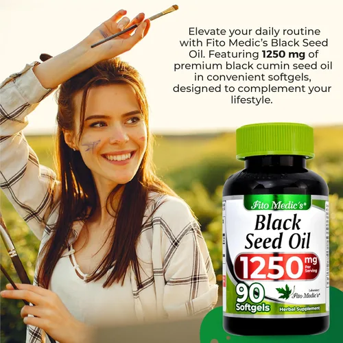 Vista 3 de Laboratorio Aceite de semilla negra Cápsulas de aceite de semilla negra 90 cápsulas blandas