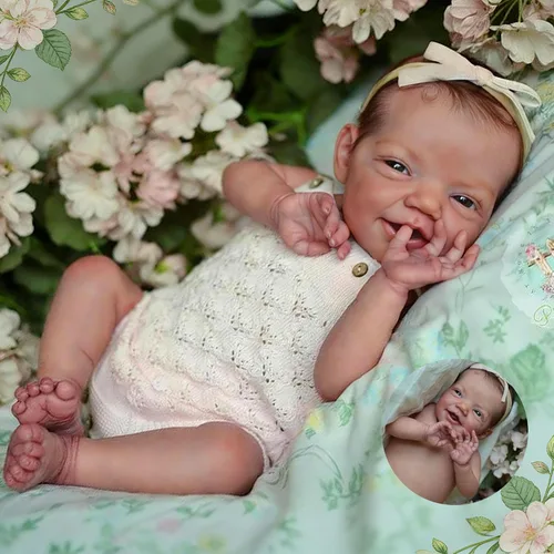 Vista 19 de Anano Muñecas Reborn de Bebé de Silicona de Cuerpo Completo - 18 pulgadas Muñeca Realista de Bebé Niña, Muñeca de Bebé de Silicona Completa