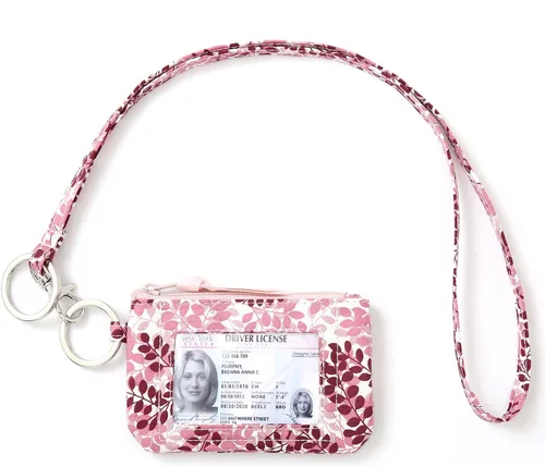 Vista 12 de WONDERFUL FLOWER Cartera con cordón para mujer, soporte para tarjetas de identificación, cordones para insignias de identificación, funda