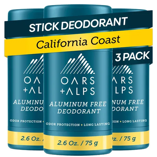 Vista 17 de Oars + Alps Desodorante sin aluminio para hombres Protección contra olores de larga duración, transparente y libre de residuos blancos