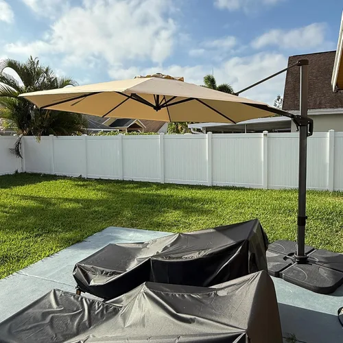 Vista 39 de PURPLE LEAF - Sombrilla de patio con base de 10 x 13 pies, gran espacio para piscina, color gris
