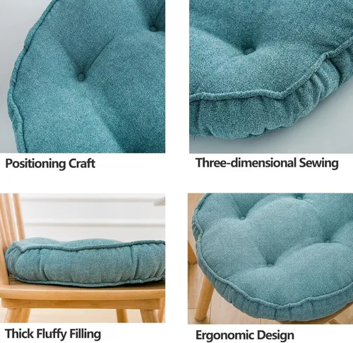 Vista 5 de Chair Cushion for Dining Chairs Round, Seat Cushion for Kitchen Chairs Extra Thick, Multi-Functional Chair Pads for Floor, Garden, Dining Room