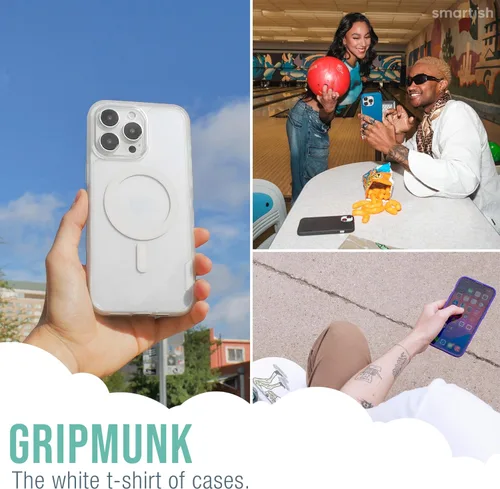 Vista 7 de Smartish® - Funda magnética para iPhone 15, Gripmunk compatible con MagSafe [ligera + protectora], funda de agarre delgada con forro de microfibra