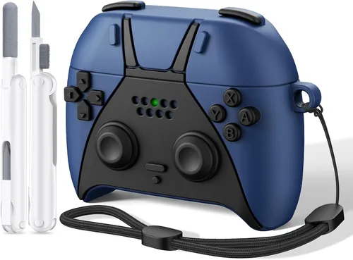 Vista 13 de KOREDA Compatible con estuche AirPods Pro de 2ª/1ª generación con kit de limpieza, funda protectora de silicona con diseño de jugador de juego