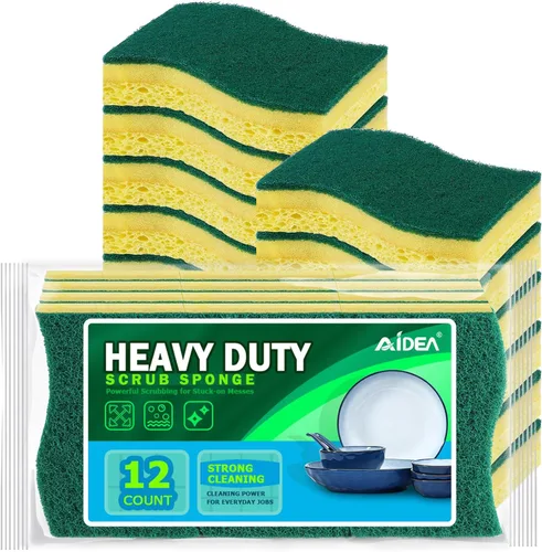 Vista 10 de AIDEA Esponjas antiarañazos, 6 unidades, esponja natural para utensilios de cocina antiadherentes, esponjas de cocina, esponja de celulosa