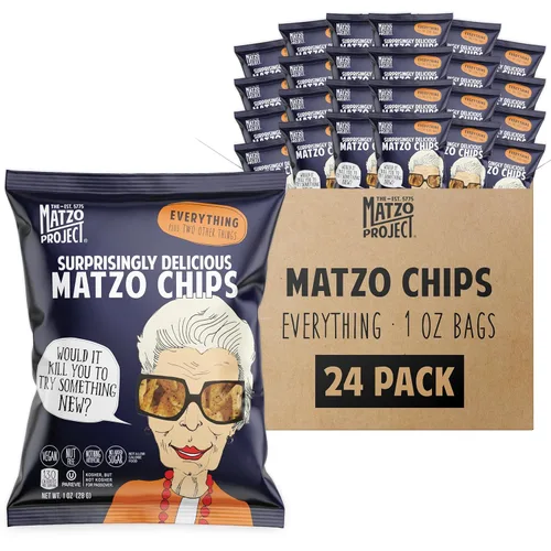 Vista 9 de The Matzo Project Chips de matzo crujientes, sabor a azúcar de canela, vegano, sin nueces, paquete de 24 bocadillos a granel, 1 onza cada uno