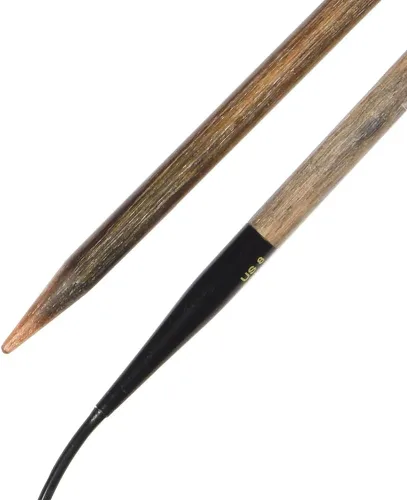 Vista 2 de Lykke Driftwood agujas de tejer circulares 40 pulgadas, Madera, talla 8