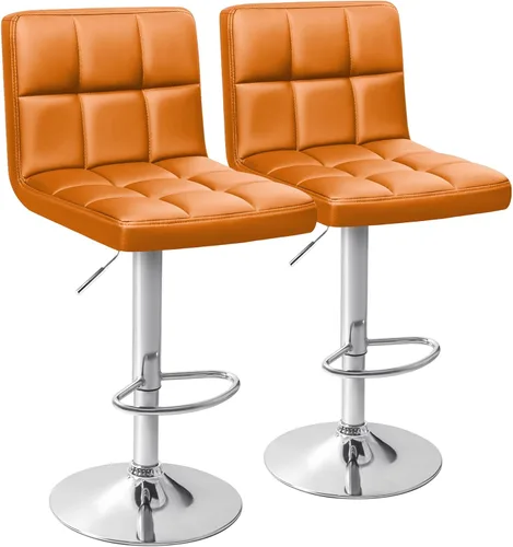 Vista 13 de Homall Taburetes de bar modernos de cuero PU ajustables giratorios, taburete de bar hidráulico sin brazos para mostrador de cocina, altura extra