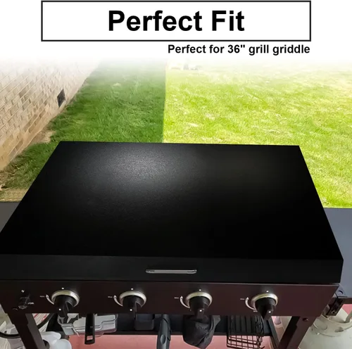 Vista 2 de FEBTECH - Cubierta de plancha -Se adapta a la parrilla Blackstone 5004 de 36 pulgadas - Cubierta de parrilla superior plana con asas de acero