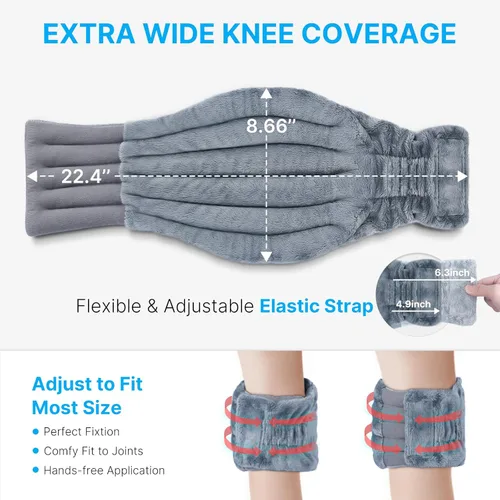 Vista 4 de Atsuwell Almohadilla térmica para microondas para rodillas, rodillera calentada para microondas para codo, calambres, músculos, articulaciones
