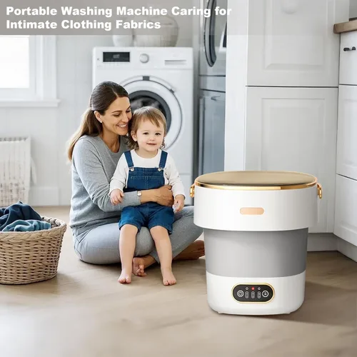 Vista 2 de Lavadora portátil, mini lavadora de 13 litros mejorada de gran capacidad, lavadora plegable de limpieza profunda de ropa interior, ropa de bebé