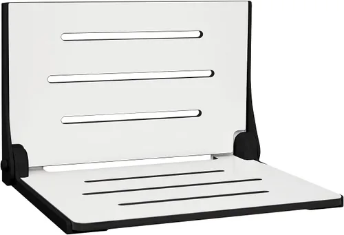 Vista 13 de Seachrome Lift-Assist Silhouette - Ducha plegable con respaldo alto, asiento de almendra con marco de bronce