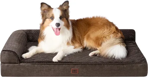 Vista 59 de EHEYCIGA Cama ortopédica para perros de tamaño mediano, cama de espuma viscoelástica para perros con funda extraíble lavable, sofá impermeable