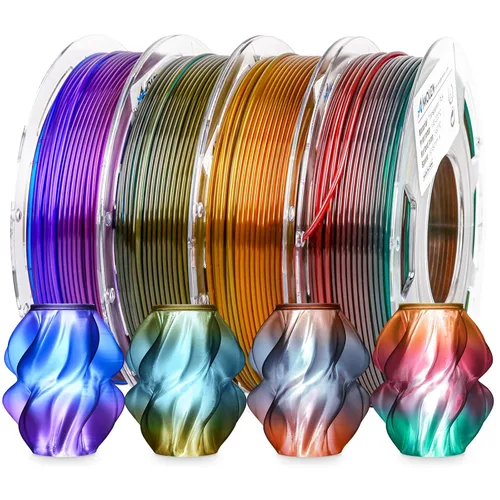 Vista 44 de AMOLEN Paquete de filamento PLA mate de 0.069 in, marrón chocolate, azul amolen, negro, verde oliva, 4 x 2.2 lbs